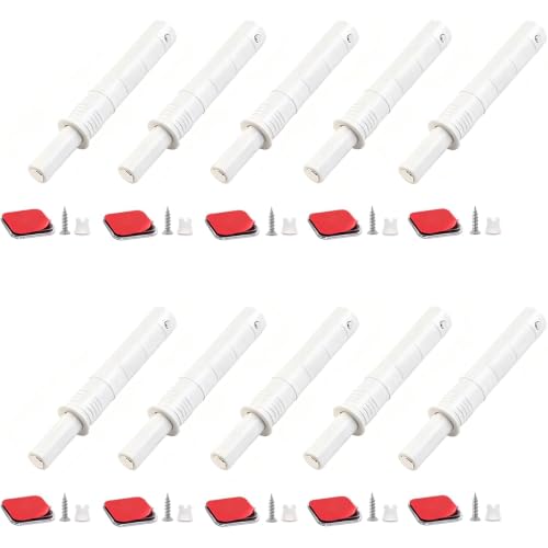 10 Pack Magnetic Push Latches for Cabinet Door,Push Latches for Cabinets,Cabinet Magnet Latch,for Closet Cupboard Wine Cabinet Drawer Sliding Door Lock Pop-up Door Lock - color: White, size: 2.87″*0.39″