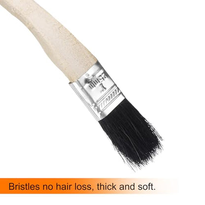 uxcell 3pcs Bent Radiator Paint Brush 1" Width Curved Wall Paint Soft Bristle Brushes with Long Wood Handle for Painting DIY Wall Treatment - size: 1"