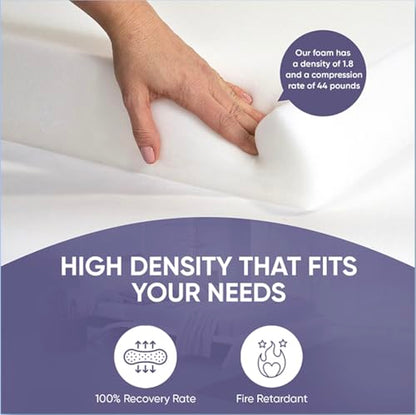 AK Trading Upholstery High Density Cushion Seat Replacement, Sheet, Padding Foam, Half Inch x 24 x 72, White, (AK-FOAM-HFx24x72) - size: 0.5" x 24" x 72"