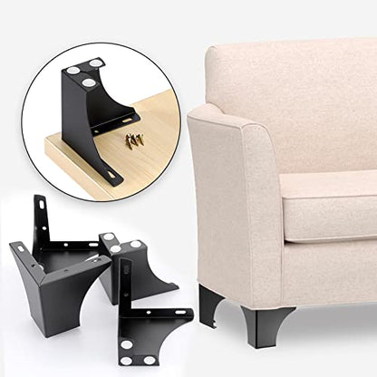 OwnMy 4PCS Metal Furniture Legs 4 Inch Black Sofa Legs Dresser Legs - size: 4 Inch