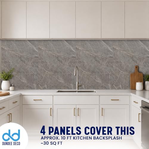 Dundee Deco Faux Stone Wall Panels, Dark Grey, 2x4 ft, 4 Pack - color: Dark Gray, size: 31 sq ft; 24" x 47", Pack of 4