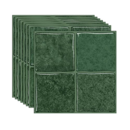 20pcs Peel and Stick Backsplash Wall Tiles,Retro Green 6"x6" - color: Retro Green