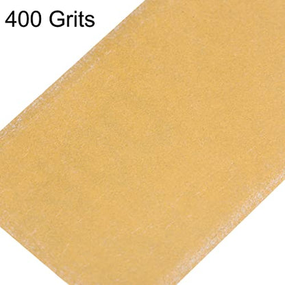 HARFINGTON 50pcs Micro Sander Paper 400 Grit 3.5x1.2 Inch Mini Sanding Sheets Strips Hook Loop Sandpapers for Wood Metal Small Projects Tight Spaces Polish Work - size: 400 Grit