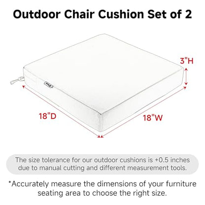 Favoyard Patio Chair Cushions 18 x 18 x 3 Inch Waterproof Outdoor Seat - color: Blue, size: 18 x 18 x 3 In