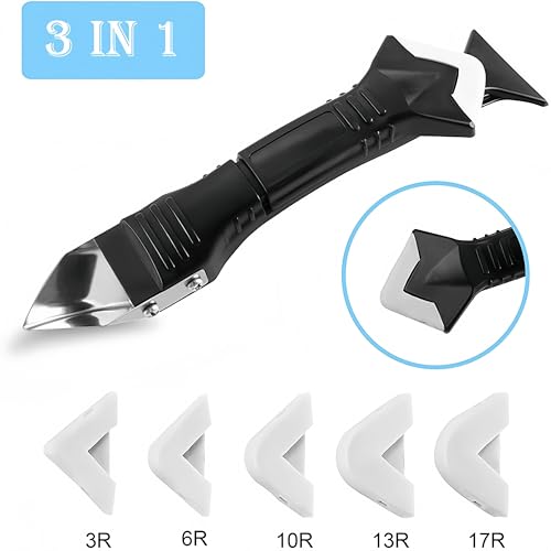 35PCS Sealant Finishing Tool Kit Multi Angle Scrapers Caulk Grout Remover With Nozzles For Bathroom Kitchen Window, Boxed - color: Boxed