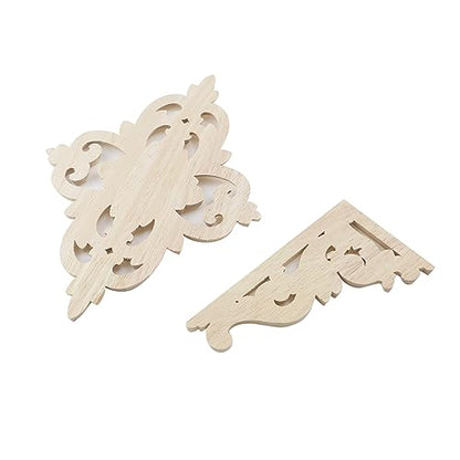T Tulead Wood Appliques, 8.26"×5.9"-1PCS, 5.11"×2.75"-4PCS - style: Style A