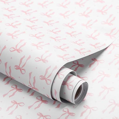 Drydiet Pink Bow Wallpaper Peel and Stick Contact Paper 11.8 in x 78.7 in - color: Pink, size: 11.8 in x 78.7 in, style: Bow