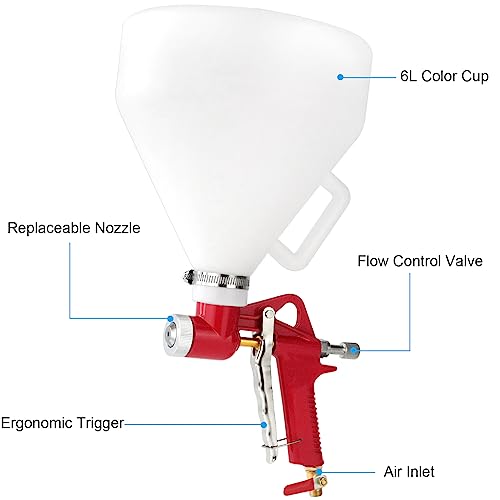 Texture Drywall Sprayer,Air Hopper Spray Guns Paint with 1.5 Gallon Hopper Includes 3 Nozzles(4.0mm/6.0mm/8.0mm) Air Texture Gun for Walls,Ceiling,Stucco Mud,Knockdow,Spray Gun