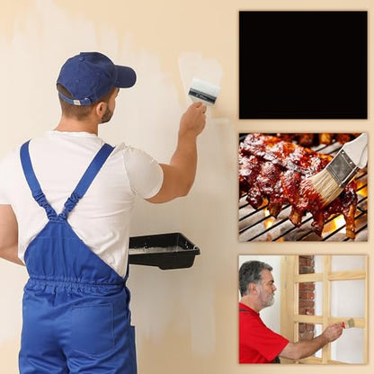 4 Inch Wide Wool Paint Brushes, Set of 2 for DIY and Furniture - size: 4 Inch
