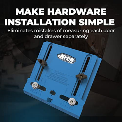 Kreg Cabinet Hardware Tool Kit – Cabinet Door Mounting, Concealed Hinge, Drawer Slide (2-Pack) & Pull Jig – All-in-One Installation Set