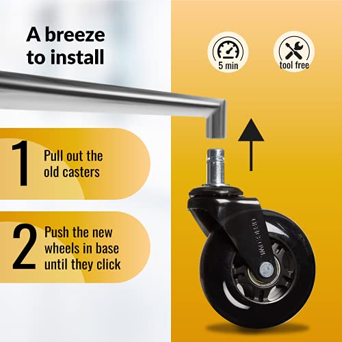 25 Pack Office Chair Wheels, Universal Replacement Casters for Desk Chairs - style: Black - 25 Pack