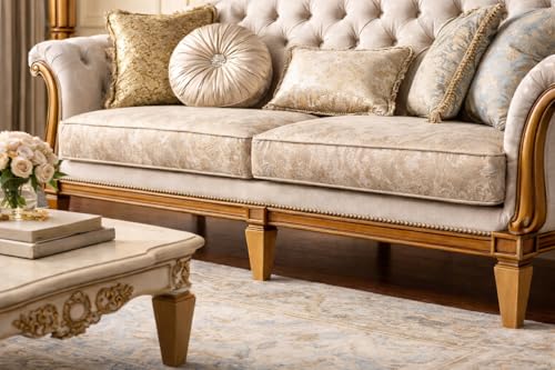 6 Inch Square Solid Beech Wood Replacement Furniture Legs, Set of 4, Wooden Feet Mid Century Modern, Unfinished Legs for Sofa, Couch, Armchair, Ottoman, Cabinet, TV Stand, Dresser - size: 6" / 15cm