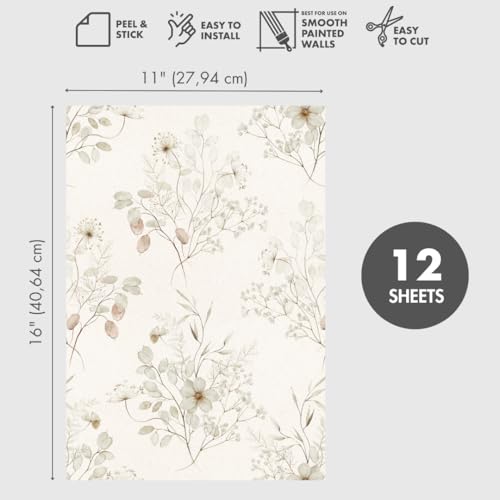 Peel and Stick Wallpaper Sheets, Spring Ready, 12-Pack - style: Spring Ready