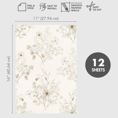 Peel and Stick Wallpaper Sheets, Spring Ready, 12-Pack - style: Spring Ready