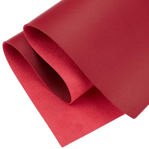 23.7 x 13.01 Inch Solid Color Synthetic Fabric Roll Litchi Tooling PU Leather Sheet Flawless Pieces Square Leather Sheet Leatherette for DIY Earrings Bows Crafts Making(Dark Red) - color: Dark Red