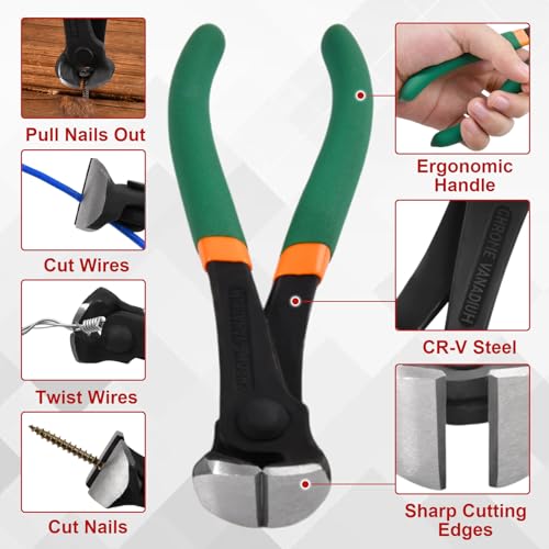 4 PCS Upholstery Staple Remover Tack Puller Nail Remover Tool Set Includs End Cutting Pliers, U & V Tip Tack Lifters, Staple Puller for Furniture Floor Wall Wooden Case Car Photo Frame Carpet