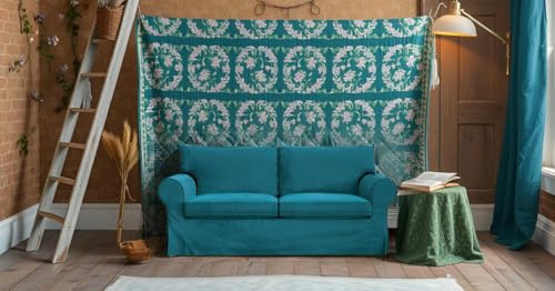 MASTERS OF COVERS Ektorp Loveseat (2 Seat) Cover Replacment Slipcover-Teal - color: Loveseat Cover-teal Blue