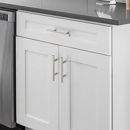 Brushed Nickel Cabinet Handles Drawer Pulls 3 Inch CC 10 Pack - color: Brushed Nickel T-Shaped, size: 3" Hole Center