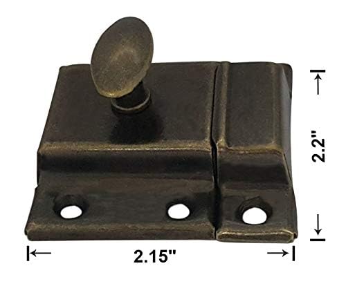 QCAA Oval Turn Cabinet Latch, for Cupboard & Other Furniture, Large, Antique Brass, Made in Taiwan, 2 Pack - color: Antique Brass, size: 2pack-large