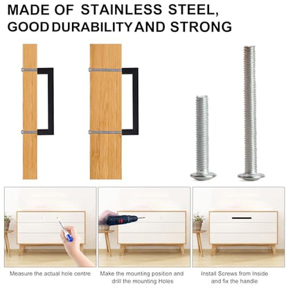 Cabinet Pulls Matte Black Cabinet Handles Square Drawer Pulls, 40 Pack 6-1/4 Inch Stainless Steel Kitchen Door Cupboard Cabinet Handles, Drawer Hardware Handles, 160mm Hole Centers - size: 6-1/4 inch Hole Centers(160mm)