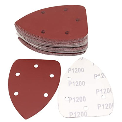 60 Pcs 1200 Grit Mouse Detail Sander Sandpaper, Aluminum Oxide Mouse Sander Pads 5 Hole Palm Sander Pads Sanding Sheets for 140mm Mouse Sander - size: 1200 Grit