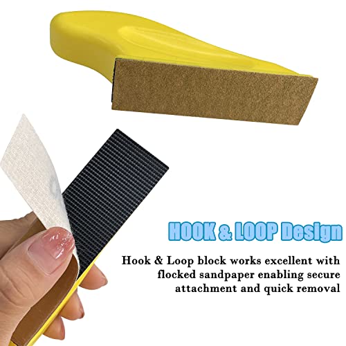 Sutekus Micro Hand Detail Sander Kit 2pcs Mini Detail Sander Blocks with 40 Sheets Hook and Loop Sandpaper-Assorted Grit of 60 80 120 180 220 320 400 600 for Crafts Wood Metal Polishing