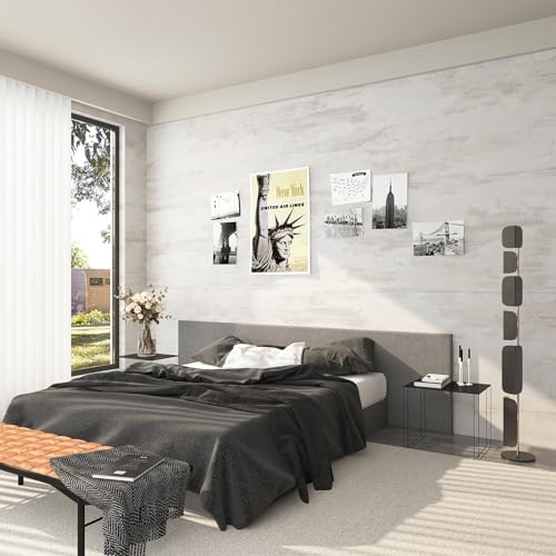 TOTIO Cream Concrete Wallpaper Peel Stick Milky White Plaster effect Contact Paper 16x354inch Air Guide Slot Design Matte Thick Self-adhesive Waterproof Vinyl Wrap Modern Industrial Style Wall Sticker - color: Ivory White, size: 16" x 354"