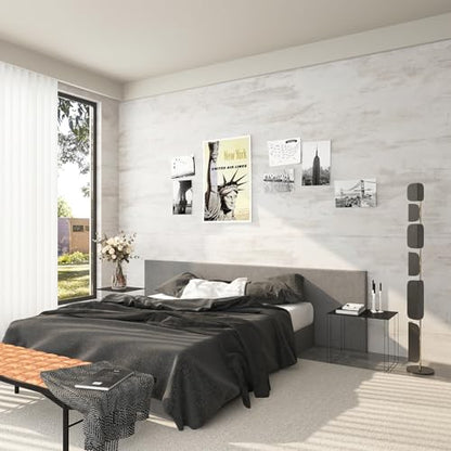 TOTIO Cream Concrete Wallpaper Peel Stick Milky White Plaster effect Contact Paper 16x354inch Air Guide Slot Design Matte Thick Self-adhesive Waterproof Vinyl Wrap Modern Industrial Style Wall Sticker - color: Ivory White, size: 16" x 354"