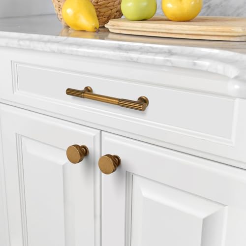 Amerdeco 10 Pack Antique Brass Cabinet Pulls 3.75" - color: Antique Brass, size: 3.75"/96MM