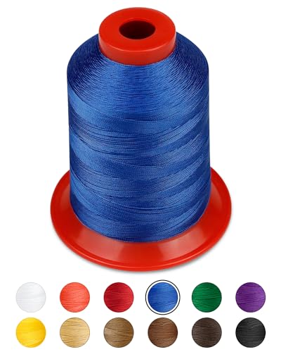 FIVEIZERO Extra Strong Upholstery Thread,Blue 1000 Meters Bonded Nylon Thread for Denim Leather,Craft,Machine,DIY and Home (1 Pack) CJ - color: Blue