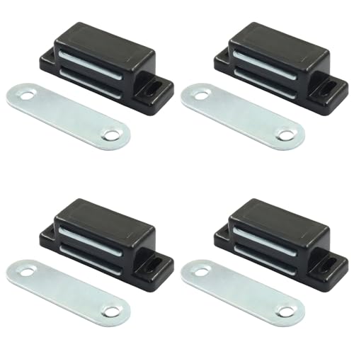 Murtenze Magnetic Cabinet Latch, Black, 4 Pack - color: Black