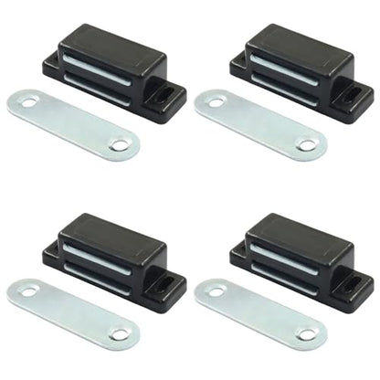 Murtenze Magnetic Cabinet Latch, Black, 4 Pack - color: Black