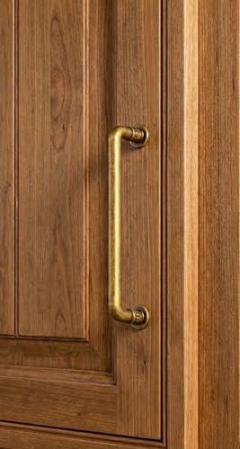 Goo-Ki Antique Brass Cabinet Pulls, Industrial, 5 in Hole Centers, 6 Pack - color: Antique Brass, size: 5'' Center to Center