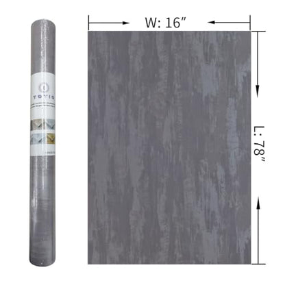 TOTIO Silver Grey Stained Plaster Wallpaper Peel and Stick Modern Industrial Style Wall Paper Roll 16x78inch Bubble-Free Design Matte Thickened Waterproof Self-Adhesive Contact Paper Gray Wall Sticker - color: Light Gray, size: 16" x 78"