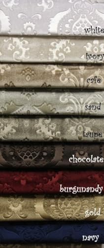 Charcoal Brocade Velvet Damask Fabric, Ideal Embossed Material for Upholstery, Drapery, Pillows, Slipcovers, Tablecloths, Sewing, DIY, Etc - Sample - color: Charcoal, size: Sample 3x3 Inch