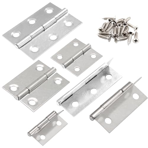 Luomorgo 30 Pack Mini Hinges, 1 Inch, 2 Inch, 3 Inch Butt Hinges - size: 1 Inch, 2 Inch, 3 Inch