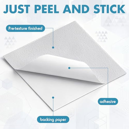 Pangda 20 Pack Self Adhesive Drywall Patch 3.9 x 3.9 Inch Pre Textured