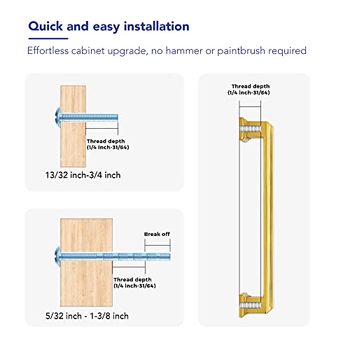 Ravinte Hardware Gold Cabinet Pulls, 5 Inch (128mm), 5 Pack - color: Gold, size: 5" Hole Center
