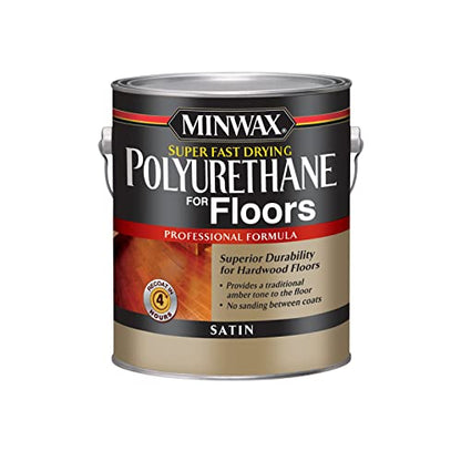 Minwax Super Fast Drying Polyurethane Protective Wood Finish, Clear Satin, 1 Gallon - size: Gallon, style: Satin
