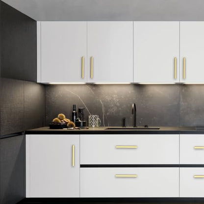 Brushed Gold Cabinet Handles Kitchen Pulls 5 Inch 12 Pack - color: Matte Gold, size: 5 Inch Hole Center