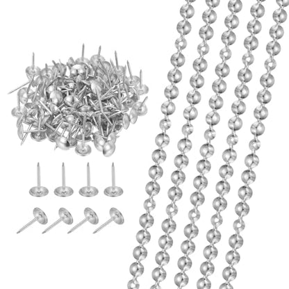uxcell 5Pcs Upholstery Tacks Strips 1Meter Decorative Nail Trims Silver