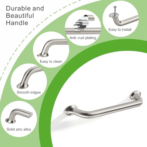 TUNNY 10 Pack Cabinet Handles-5"/128mm Brushed Nickel Cabinet Pulls - color: Brushed Nickel, size: 5"(128mm)Hole Center