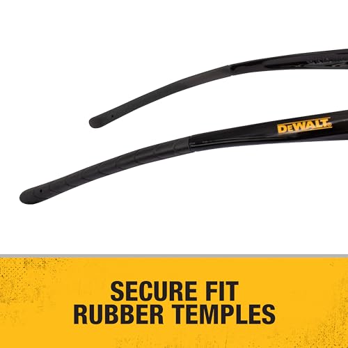 DEWALT DPG51 Half Frame Safety Glasses, Black Frame Clear Lens - 4 Pack