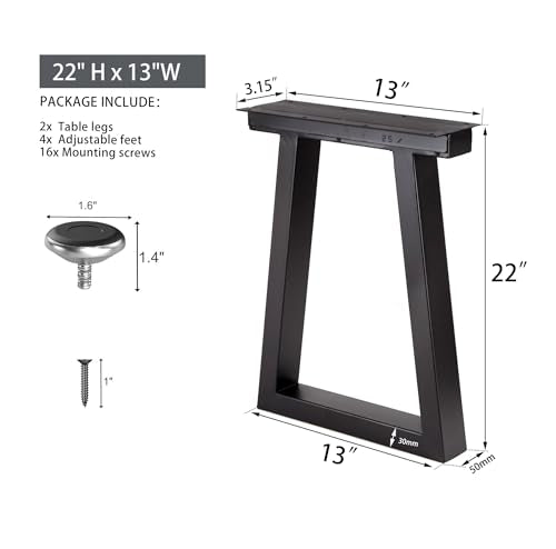 Taelakeni 22 Inch Metal Coffee Table Legs Bench Legs, Trapezoid - color: Trapezoid, size: 22 IN