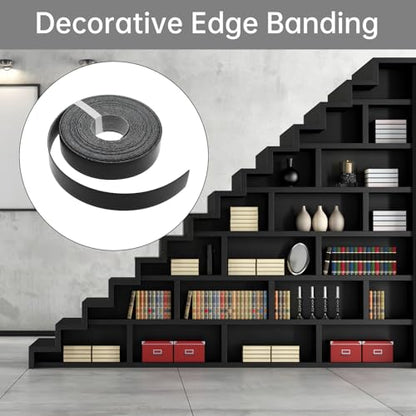 7/8 inch * 25 Ft PVC Edge Banding Hot Melt Adhesive Veneer Edging Black - color: Black, size: 7/8 inch * 25 ft (2.2 cm * 7.6M)