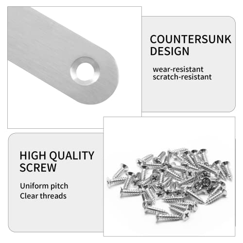 30Pcs Stainless Steel Straight Brace 40mm/1.6" Metal Joining Plates Heavy Duty Flat Mending Bracket Connector - size: 40mm/1.6",30 Pcs
