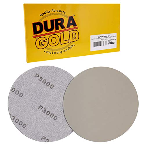 Dura-Gold 6" Wet or Dry Sanding Discs, 3000 Grit (Box of 20), Hook & Loop - size: 3000-Grit