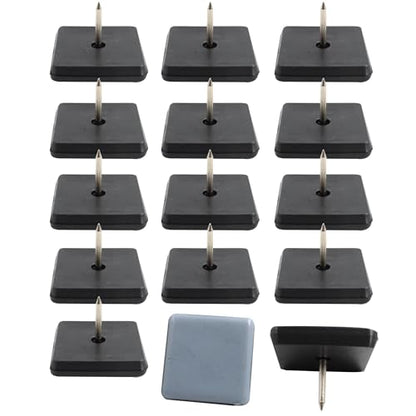 12pcs 1-1/2" Nail on Furniture Glides Sliders for Wooden Furniture, Furniture Sliders Pads Square Teflon Furniture Glides Floor Protectors PTFE Moving Furniture Glides - size: 1.5x1.5"-12pcs