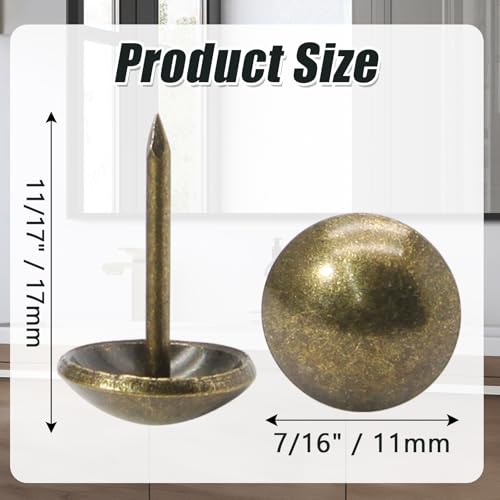 Bronze Antique Upholstery Brass Tacks, 200Pcs - color: Bronze