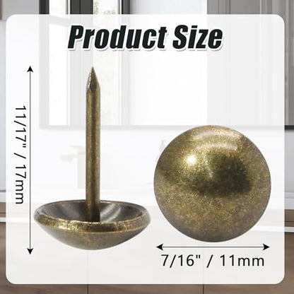 Bronze Antique Upholstery Brass Tacks, 200Pcs - color: Bronze